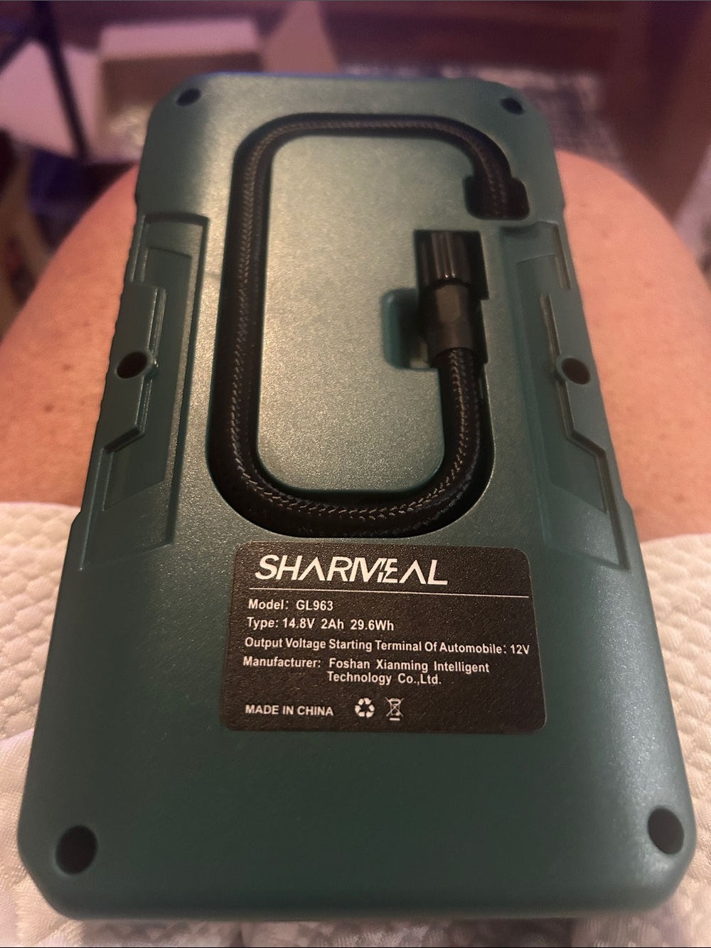 SHARMEAL Portable Jump Starter Power Bank in Teal/Black